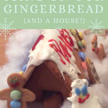 Icing on our gingerbread cookies, and a house! A fun advent activity, which also involves fine motor skills, pincer grasp, hand strength, sensory messy ’play’ and basic numeracy.