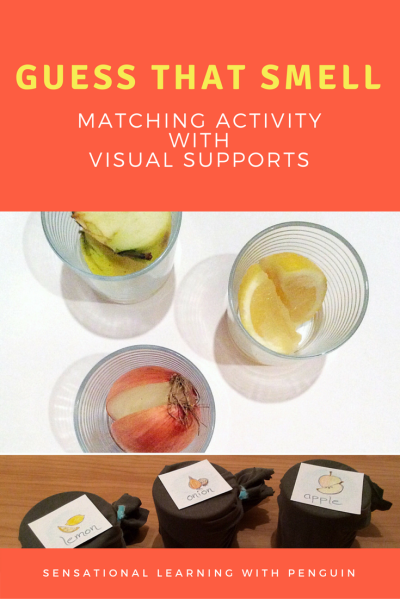 Guess that smell - Matching activity with visual supports - Sensational Learning with Penguin #sensory #learning #specialneeds #education #olfactory #senseofsmell
