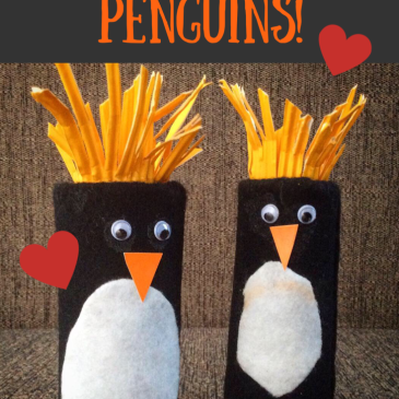 We made these cute Paper Roll Penguins on World Penguin Day! Fun #kidsactivity and great for exercising #finemotorskills as well as combining with further #learning about penguins! For more #handsonlearning #kidscrafts etc come and see us at sensationallearningwithpenguin.com