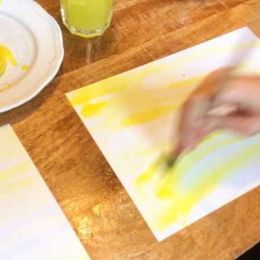 Painting watercolours wet-on-wet: A #sensory art experience! This can be a great way for us to calm down and refocus. It's also good fun! #KidsArt #Waldorfinspired
